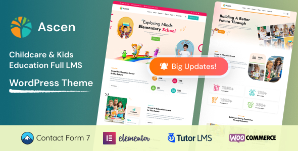 Ascen 1.3 - Childcare & Kids Education LMS WordPress Theme