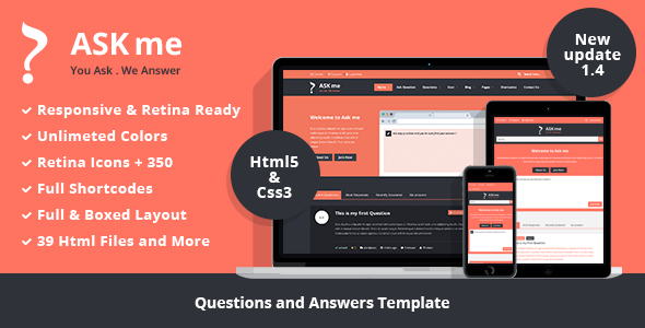 Ask me 1.4 - Responsive Questions and Answers Template