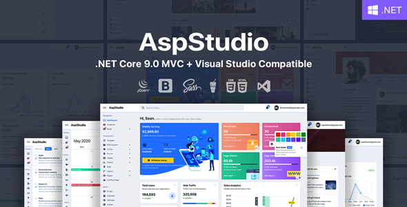 AspStudio 5.0 ASP.NET Core 9.0 MVC Bootstrap 5 Admin Template