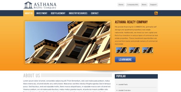 Asthana 1.5 - Realty Joomla Template