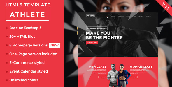 Athlete 1.1.3 - Fitness Gym and Sport HTML template