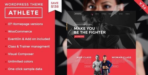 Athlete 3.8.6 - Fitness  Gym and Sport WordPress Theme