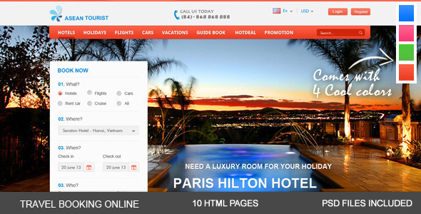 aTourist - Hotel Travel Booking Site Template