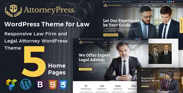 Attorney Press 2.1.5 - Lawyer WordPress Theme
