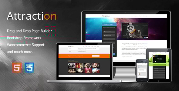 Attraction 2.1.0 - Responsive WordPress Landing Page