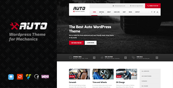 Auto  WordPress theme for Mechanics Car Dealers and Repair Shops