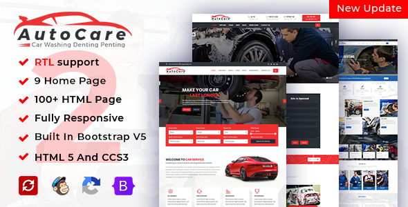 AutoCare  Car Service Car Washing & Car Repair Bootstrap Website Template