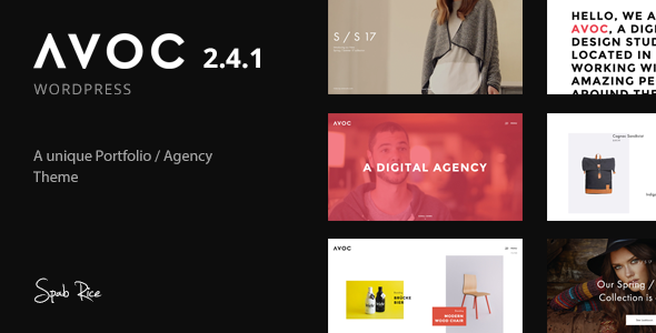 Avoc 2.4.1 - Unique and Minimal Portfolio  Agency WordPress Theme