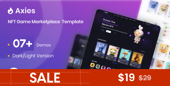 Axies 1.0.6 - NFT Marketplace HTML Template