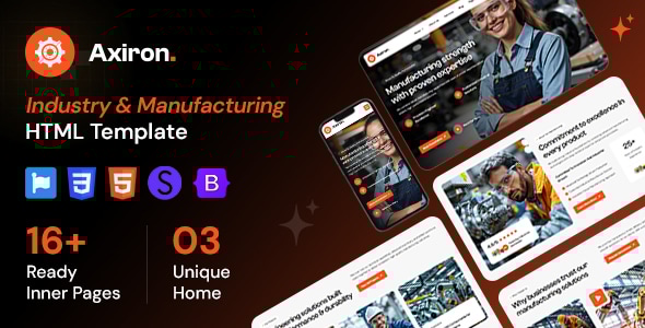 Axiron - Industry & Manufacturing Factory HTML Template