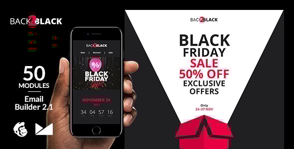 Back2Black Email Template  Online Builder 2.1