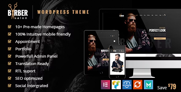Barber 2.1.7 - Hair Tattoo & Beauty Salons WordPress Theme