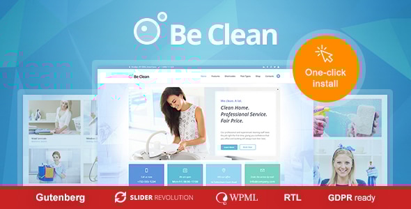 Be Clean 1.3.8 - Cleaning Company Maid Service & Laundry WordPress Theme