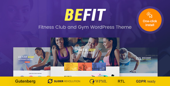 Be Fit 1.3.5 - WordPress Theme for Gym Yoga & Fitness Centers