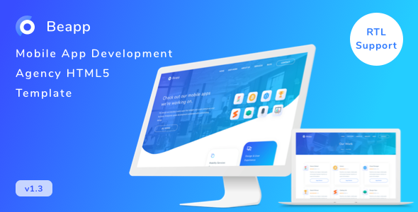 Beapp - Mobile App Development Agency HTML5 Template  RTL Support