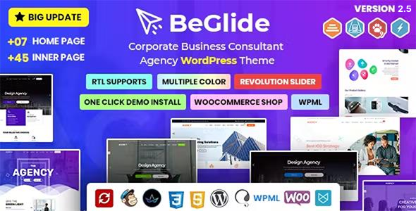 BeGlide Corporate Business Consultant Agency WordPress Theme