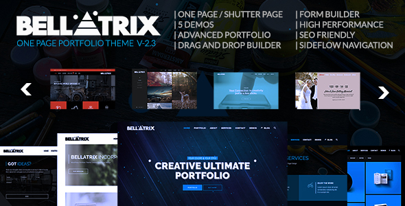 Bellatrix  WordPress Portfolio Theme 2.3 - Shutter One Page