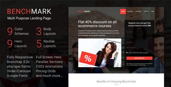 Benchmark 1.9 - Multipurpose Landing Page HTML Template
