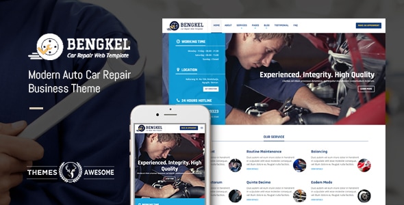 Bengkel 2.0 - Modern Auto Car Repair Business Theme
