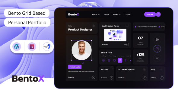 Bentox 1.1 - Personal Portfolio WordPress Theme