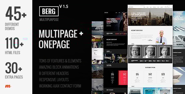 Berg 1.5 - Multipurpose One Page & Multi Page Template