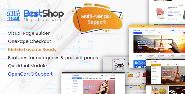 BestShop 3.0.0 - Top MultiPurpose Marketplace OpenCart 3 Theme With Mobile Layouts