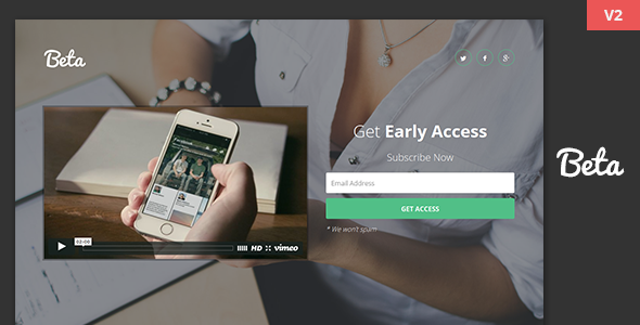 Beta 3.0 - Coming Soon Responsive Template
