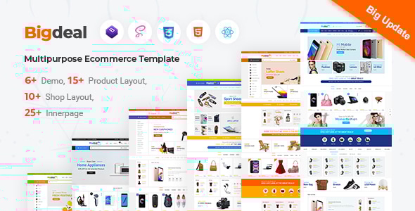 Bigdeal - React Next Js Ecommerce Graphql  Html Template Bundle