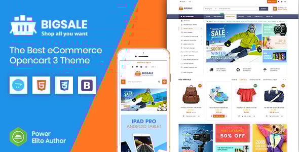 BigSale 1.0.6 - The Multipurpose Responsive SuperMarket Opencart 3 Theme ( 6 Designs Ready)
