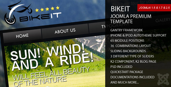 BikeIT 1.5 - Premium Joomla Template