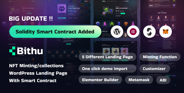 Bithu 1.0.7 - NFT MintingCollection WordPress Theme