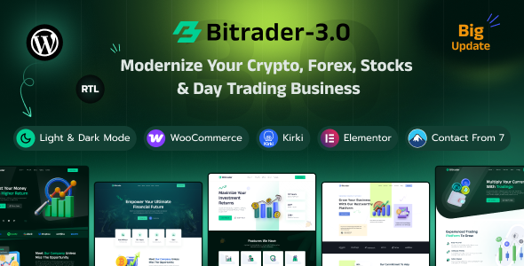 Bitrader 6.3 - Crypto Stock and Forex Trading Business WordPress Theme