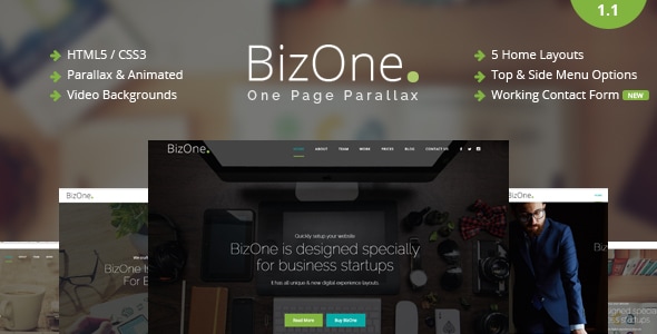 BizOne 1.1 - One Page Parallax