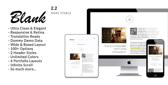 Blank 6.1.1 - Elegant Minimalist Blog WordPress Theme