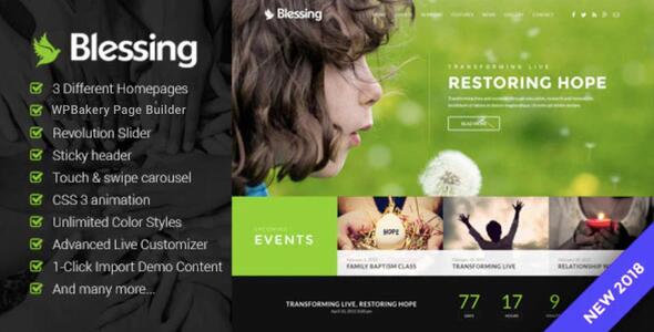 Blessing 1.7.9 - Responsive WordPress Theme for Church Websites
