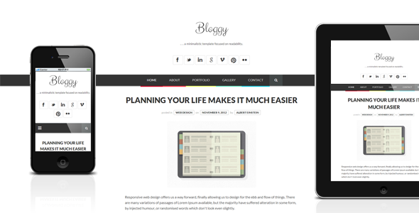 Bloggy WP 3.3.1 - Responsive Minimalist WordPress Theme