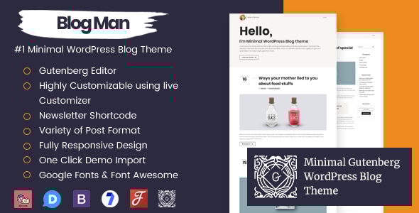 Blogman 1.5 - Personal Minimal WordPress Blog Theme