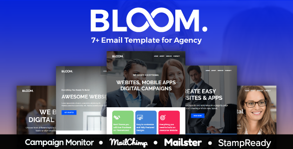 BLOOM 1.1.0 - Multipurpose Agency Email Template With StampReady Mailster Mailchimp Campaign Monitor