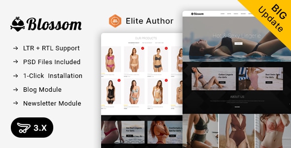 Blossom 3.0.4.0 - Lingerie Store OpenCart 3.x Minimal Responsive Theme