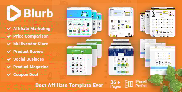 Blurb 2.0 - Price Comparison with Review base Multivendor Coupon Store Affiliate Marketing HTML Template