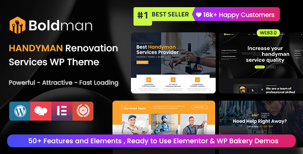 Boldman 7.2 - Handyman Renovation Services WordPress Theme  RTL