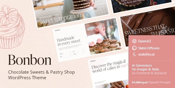 Bonbon 1.11 - Chocolate & Pastry Shop WordPress Theme  AI