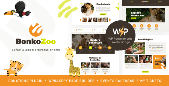 Bonko 1.0.15 - Safari & Zoo Pet Shop WordPress Theme