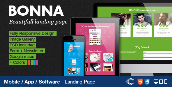 Bonna 1.1 - Responsive Landing Page