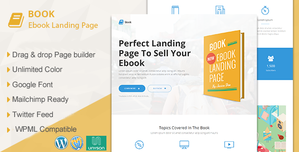 Book 1.9.8 - Responsive Ebook Landing Page WordPress Theme