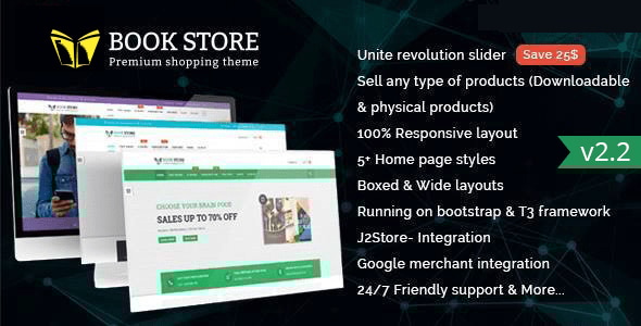 Bookstore 2.2.1 - Responsive Joomla Ecommerce Template