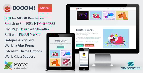 Booom 1.1 - Bootstrap Flat UI Pro Theme For MODX
