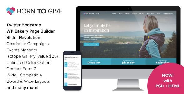 Born To Give 2.9 - Charity Crowdfunding Responsive WordPress Theme