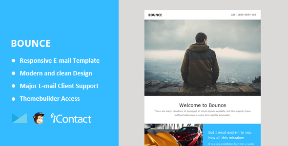 Bounce - Responsive Email  Themebuilder Access