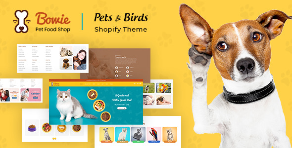 Bowie  Pets Birds and Dogs Shopify Theme